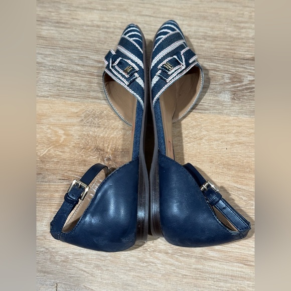 NEW TOMMY HILFILGIER NANCEE D'ORSAY STRIPED CANVAS FLATS SIZE 7.5 - Picture 10 of 13